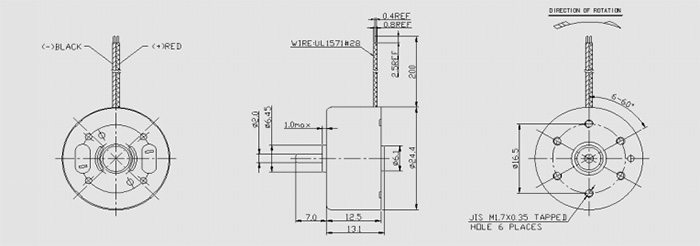 300七彩噴水音箱直流電機(jī)尺寸圖 300七彩噴水音箱直流電機(jī)尺寸圖